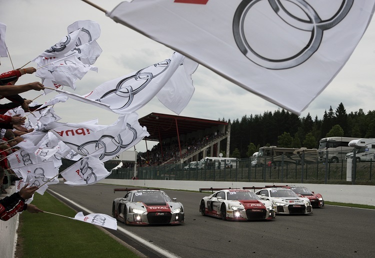 Die Flotte der Audi R8 LMS beim 24-Stunden-Rennen in Spa-Francorchamps