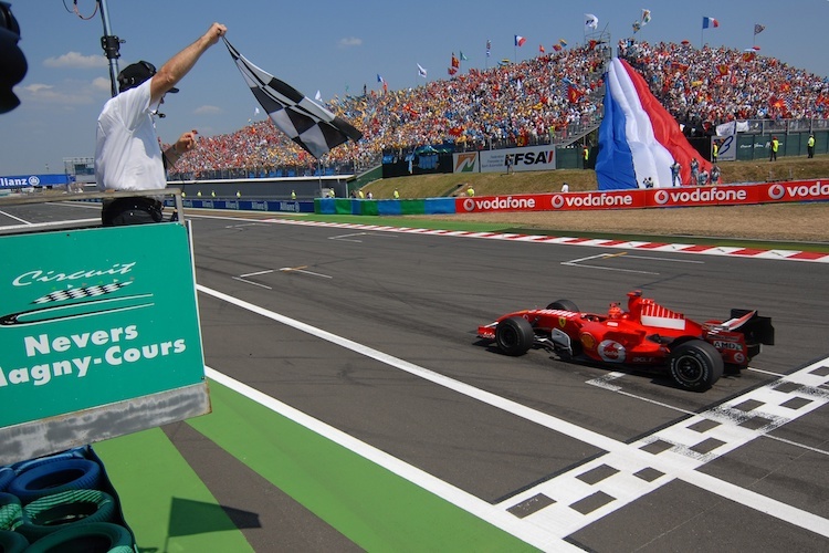 Michael Schumacher setzte sich in Frankreich acht Mal durch, zuletzt 2006 in Magny-Cours
