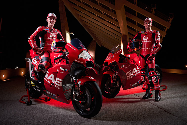 Das GASGAS-Tech3-Team 2023 mit Pol Espargaró und Augsto Fernández