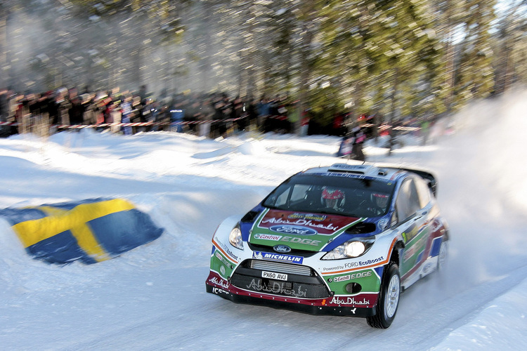 Hirvonen bei seinem Schweden-Sieg 2011