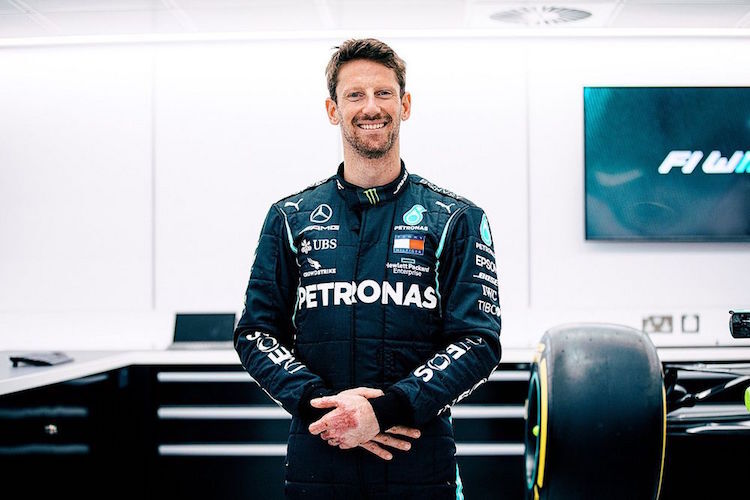 Romain Grosjean im Rahmen der Sitzprobe bei Mercedes