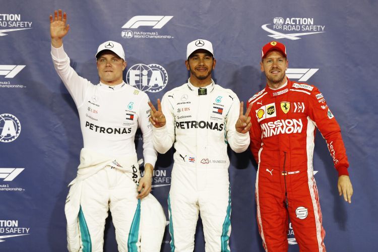 Valtteri Bottas, Lewis Hamilton & Sebastian Vettel