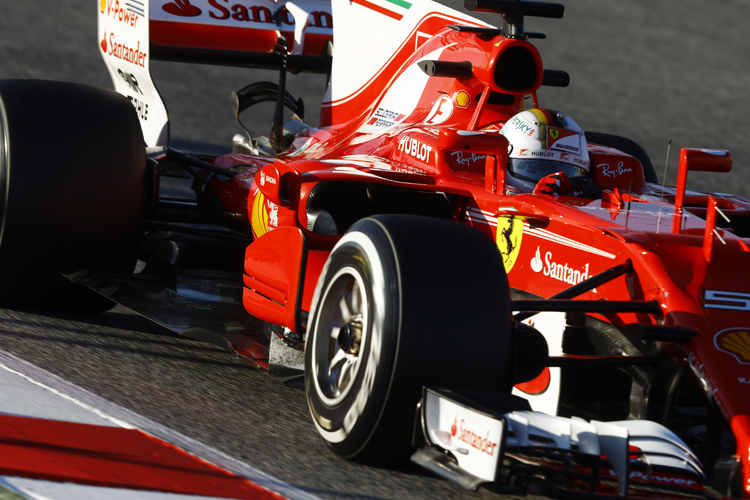 Sebastian Vettel darf heute im SF70H Gas geben