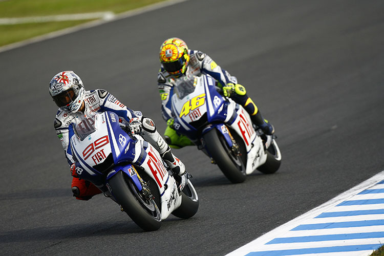 2010 bildeten Jorge Lorenzo und Valentino Rossi das Yamaha-Fahrerduo im Werksteam