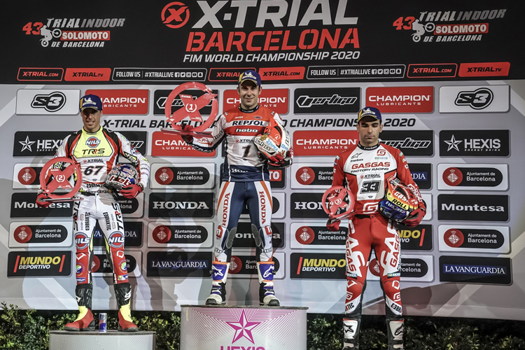 Das Barcelona-Podium: Adam Raga, Toni Bou und Jorge Casales (v.l.)