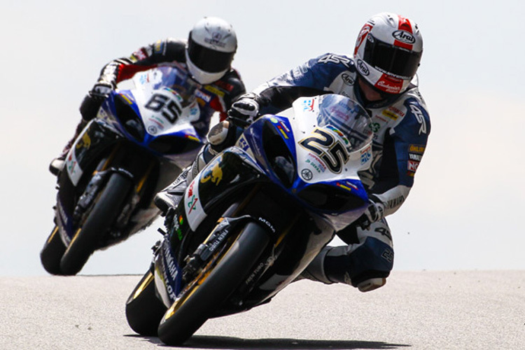 Matej Smrz und Luca Hansen proben in Oschersleben