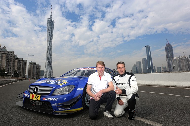 Mika Häkkinen und Bernd Schneider in Guangzhou 