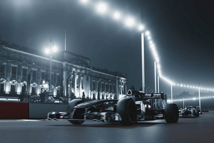 So stellte sich 2012 die Bank Santander einen Strassen-GP von London vor