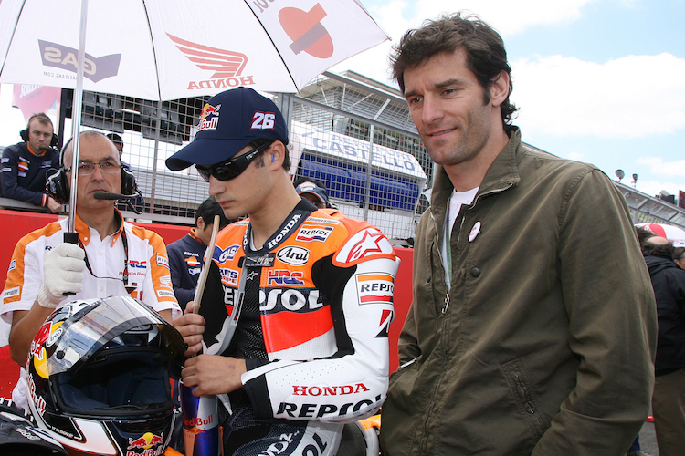 Bereits 2010 stattete Webber den MotoGP-Helden einen Besuch ab