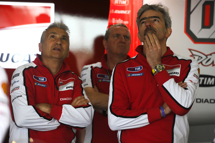 Die Ducati-Manager Davide Tardozzi (li.) und Gigi Dall’Igna