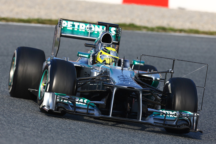 Nico Rosberg (hier mit einem Messgitter am Mercedes)