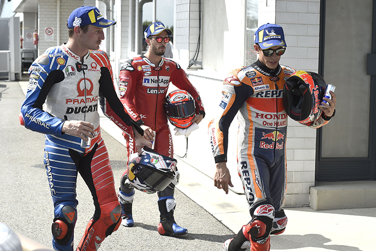 Die Top-3 von Brünn: Jack Miller, Andrea Dovizioso und Marc Marquez (v.l.)