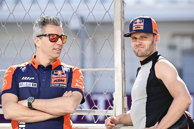 KTM-Teammanager Guidotti mit Werksfahrer Brad «Attack» Binder