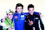 Niccolò Antonelli, Valentino Rossi und Franco Morbidelli 2014 in Valencia