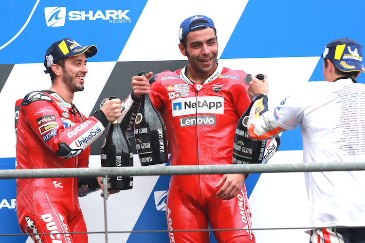​Le Mans 2019: Petrucci und Dovizioso standen gemeinsam auf dem Podest, doch der verpasste Sieg verdarb Ducati die Feierlaune