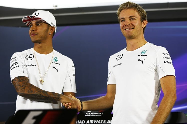 WM-Titel-Gegner - Lewis Hamilton und Nico Rosberg