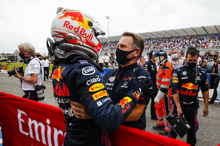 Max Verstappen und Christian Horner