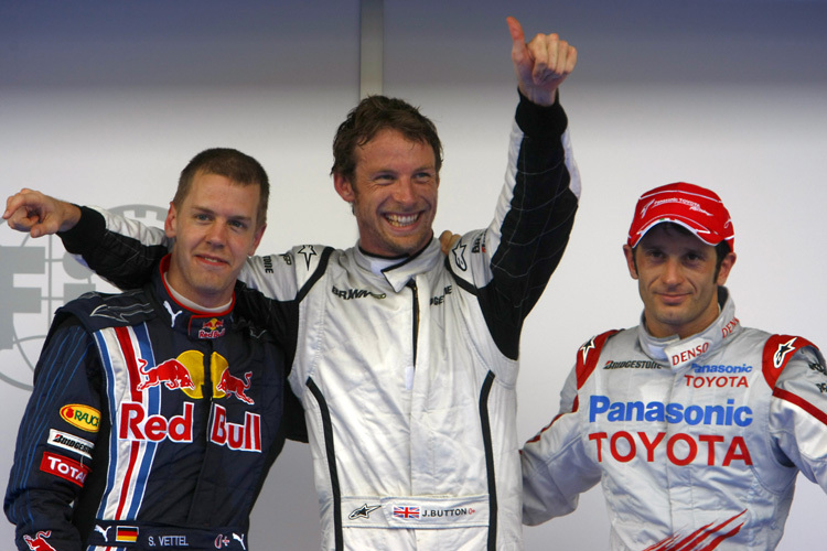Vettel ist nur der Form halber auf dem Bild der schnellsten Drei