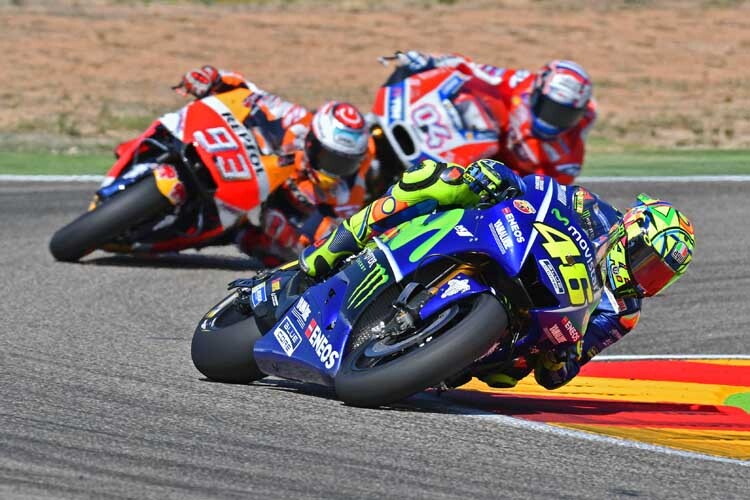 Spannende Fights: Rossi vor Márquez und Dovizioso