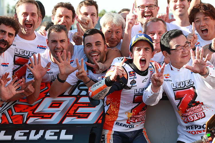 Marc Márquez mit der siegverwöhnten Repsol-Honda-Truppe 