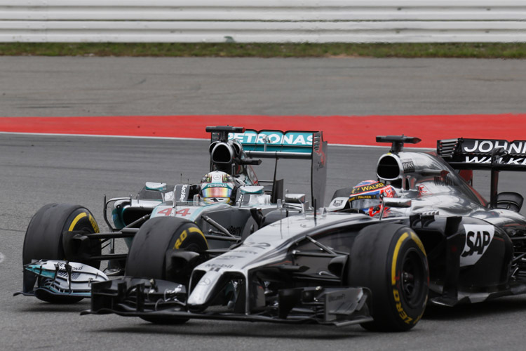 Lewis Hamilton und Jenson Button gerieten auf dem Hockenheimring aneinander