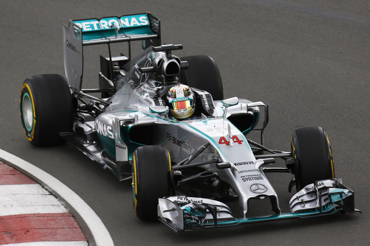 Mercedes-Pilot Lewis Hamilton setzte sich im zweiten freien Training zum Kanada-GP an die Spitze der Zeitenliste