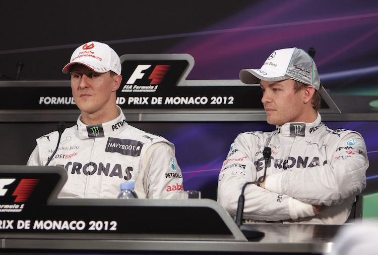 Nico Rosberg 2012 mit Michael Schumacher