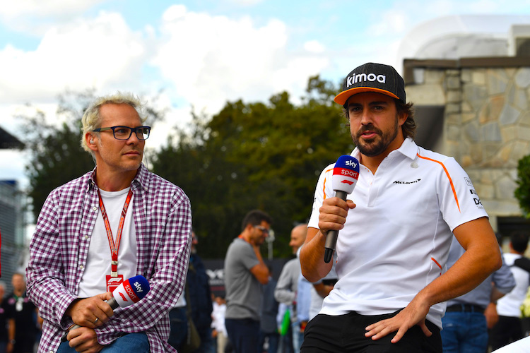 Jacques Villeneuve und Fernando Alonso 2018 in Monza