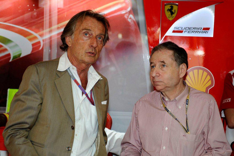 Luca Montezemolo (Ferrari) mit FIA-Chef Jean Todt