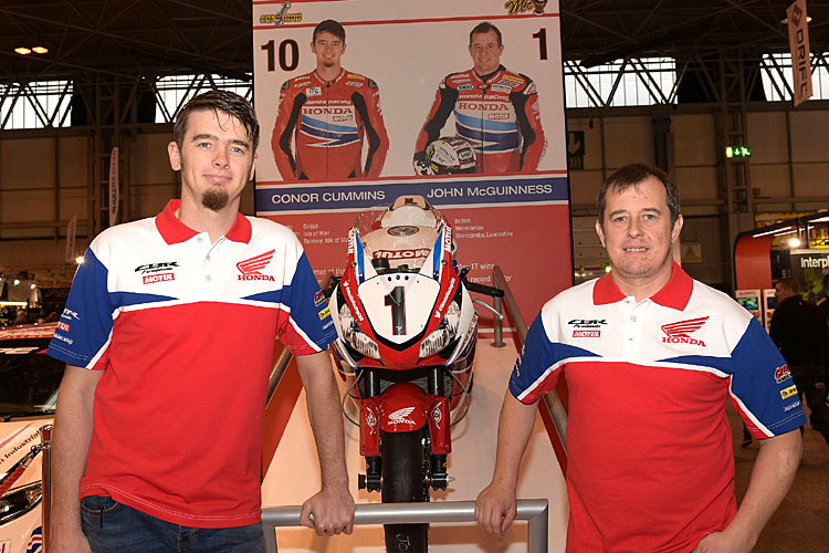 Conor Cummins (li.) und John McGuinness bei der «Motorcycle live» in Birmingham