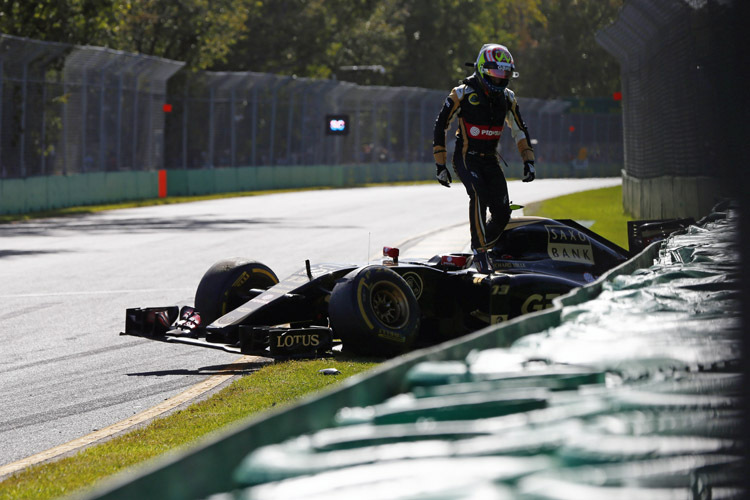 In Melbourne war der GP für Pastor Maldonado vor dem Zieleinlauf vorbei – genauso wie in Malaysia, China, Spanien, Monaco und Silverstone