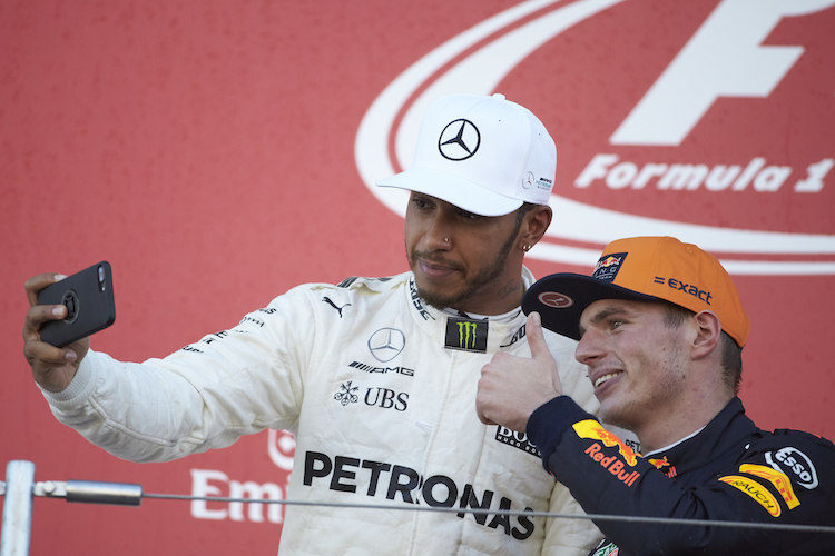 Lewis Hamilton und Max Verstappen