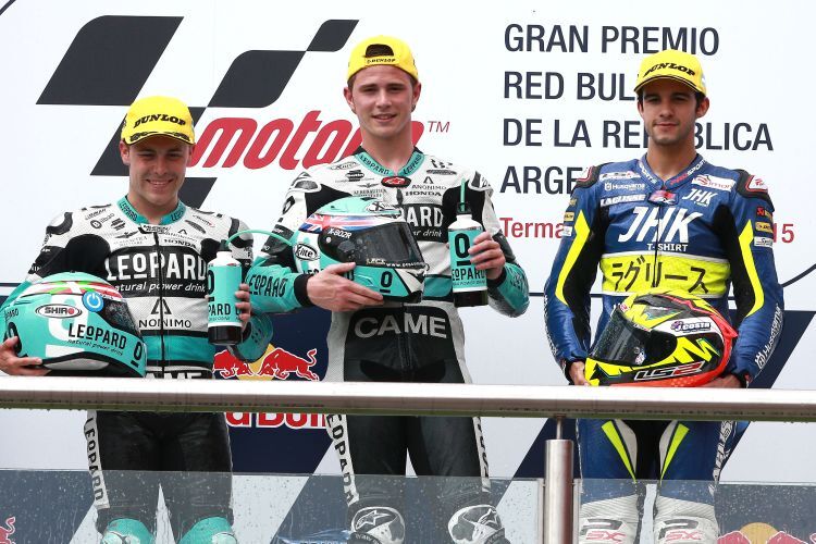 Siegerehrung Moto3: Vazquez, Kent, Isaac Vinales