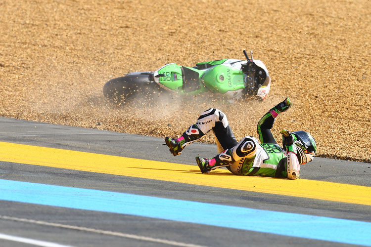 Alvaro Bautista: Einer von 68 Stürzen am Le-Mans-Wochenende