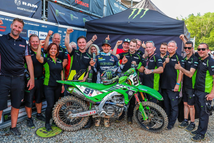 Jeremy Seewer fuhr in Maggiora sein erstes MXGP-Podium mit Kawasaki ein