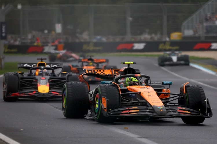 Lando Norris gewann das ereignisreiche Rennen in Australien