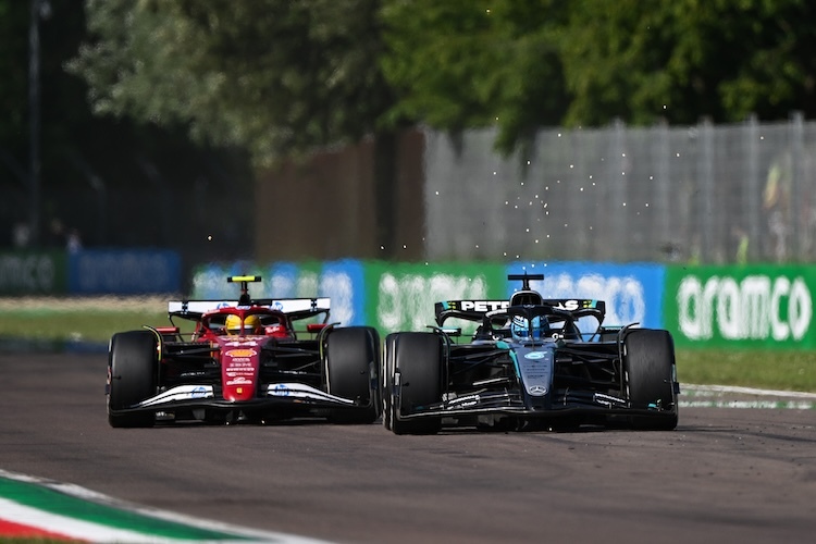 Lewis Hamilton (links) gegen George Russell