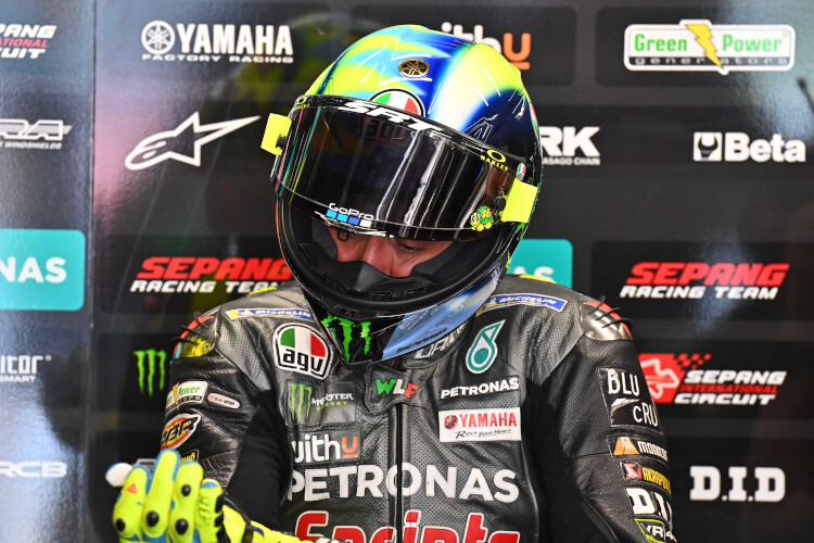 Valentino Rossi sitzt auch am Mittwoch in der Box