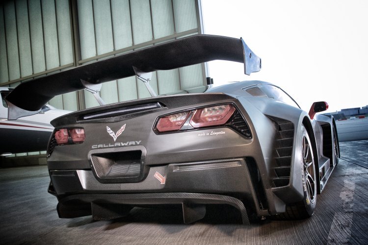 Auf dem Heck steht es geschrieben: Die Corvette C7 GT3-R ist Made in Leingarten