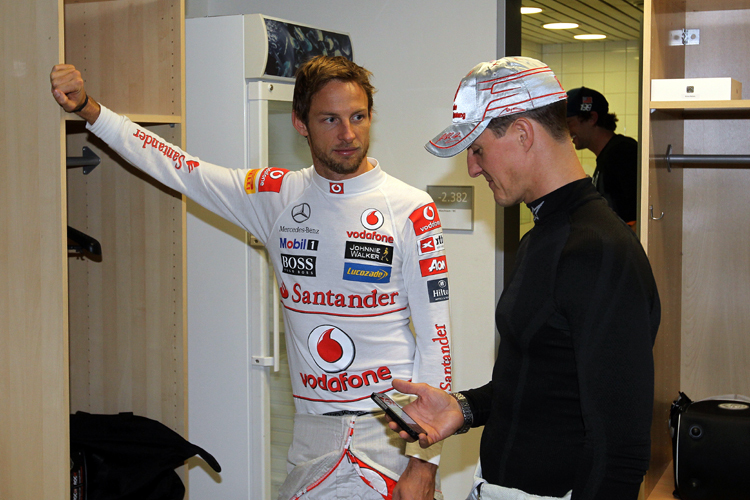 Jenson Button und Michael Schumacher