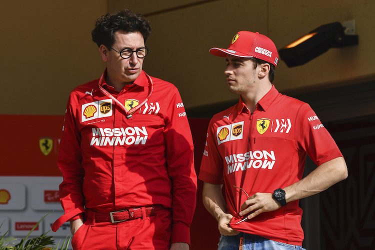 Charles Leclerc und Mattia Binotto