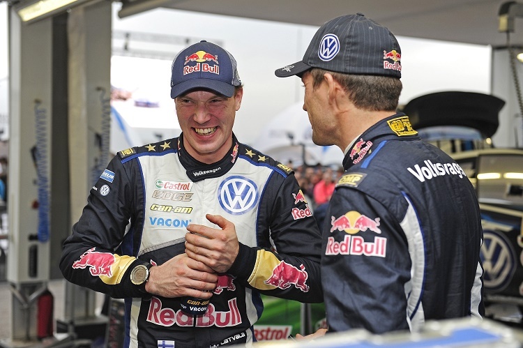 Jari-Matti Latvala (li.) und Sébastien Ogier