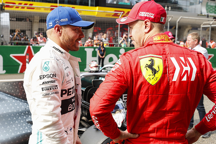 Valtteri Bottas und Sebastian Vettel in China