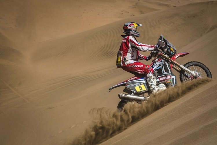 Helder Rodrigues mit seiner Werks-Honda auf der fünften Etappe