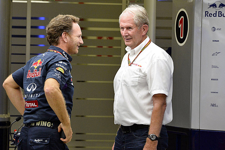Grund zur Freude: Red Bull Racing-Teamchef Christian Horner und Motorsport-Berater Dr. Helmut Marko