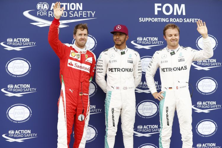 Sebastian Vettel, Lewis Hamilton & Nico Rosberg