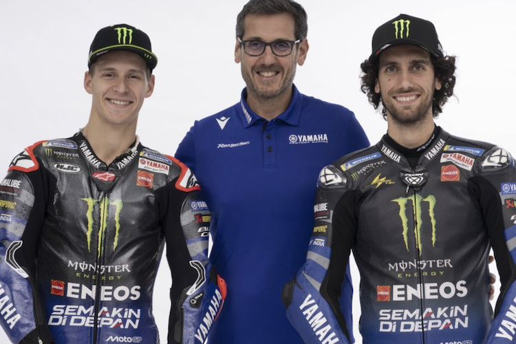 Paolo Pavesio mit Fabio Quartararo und Alex Rins