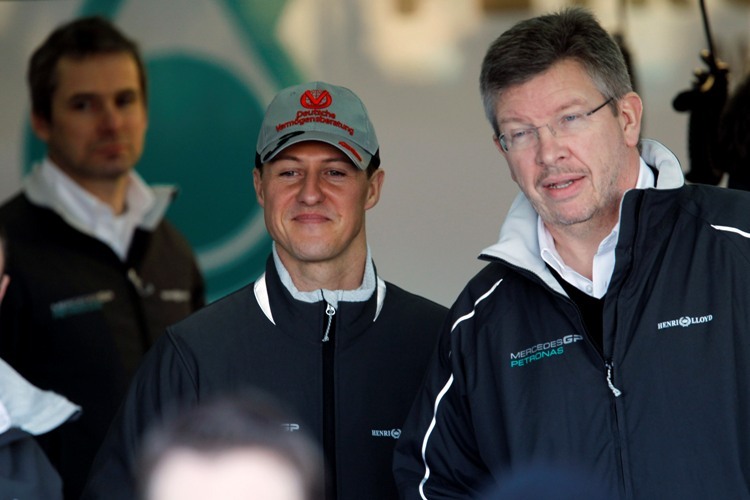 Ross Brawn (re.) will kein Schumi-Auto bauen