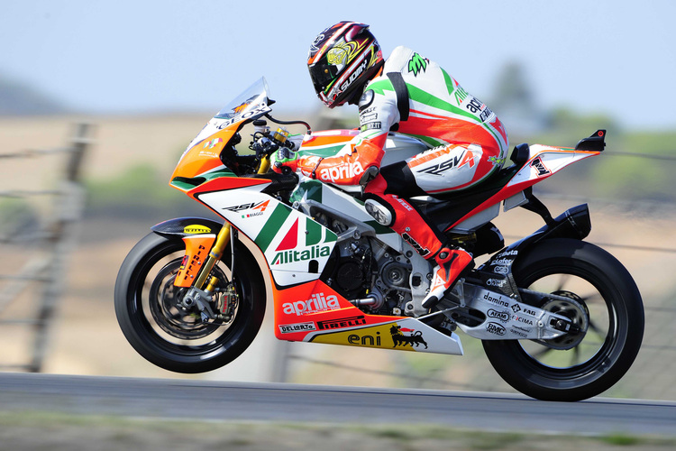 Die Werks-Aprilia von Max Biaggi