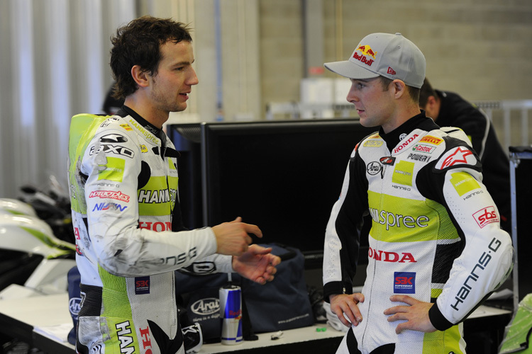 2010 fuhren Max Neukirchner (li.) und Jonathan Rea für das Honda-Team
